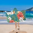 thumbnail image 5 of Tropical Flowers with Hibiscus Hooded Beach Towel Kids Bath Towels Quick Dry for Pool Swiming 50" x 23.5" Microfiber Soft Bathrobe, 5 of 7