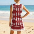 thumbnail image 7 of OIOLOYJM 2 Piece Sets for Women Casual Dress Boho Vintage Print Side Split Sleeveless Crew Neck Tank Top and Elastic Waist Shorts Comfy Lounge Vacation Travel Outfits with Pockets Wine L, 7 of 7