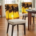 thumbnail image 4 of Sunset Coconut Tree Chair Covers Set of 6 Summer Landscape Sea View Chair Back Covers Stretch Removable Washable Slipcovers Protector for Dining Room Kitchen Party Decor, 4 of 9