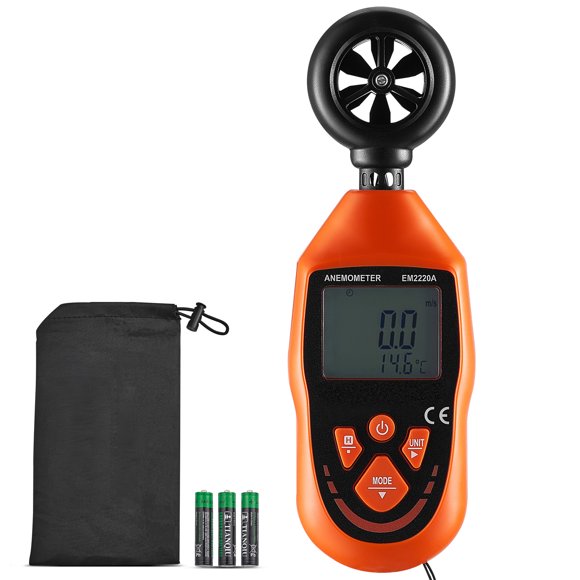 KFFKFF Mobile Wind Meter, Measures Temperatures from 14℉ to 113℉, Comes with LED Illuminated Screen,Records Wind Velocity,Ambient Temperature,Airflow,and Wind Chill,Perfect for Sailing,Kiteboarding