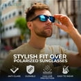 thumbnail image 3 of BLUE CUT Polarized Sunglasses Unisex Solar Shield Fit over Glasses with Hard Eyeglass Case BlackBlue, 3 of 7
