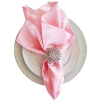 Wedding Linens Inc. (10pcs) 20'' x 20" Heavy Duty Satin Table Napkins Napkin for wedding Party Decorations Events - Pink