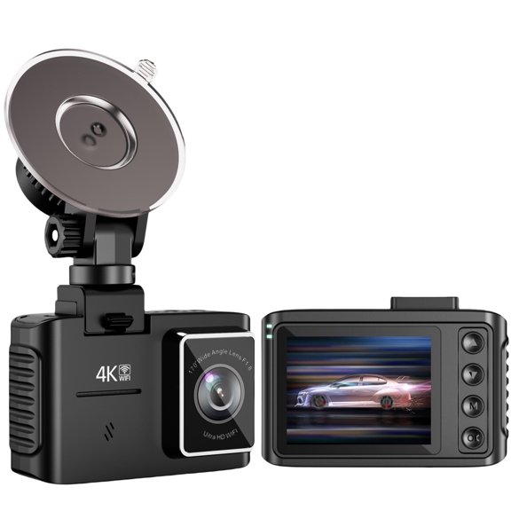 Dash Cam Front and Rear: 4K Dual Channel Dash Cam - 5GHz WiFi, Dash Camera for Cars, 2.0" IPS Screen, G-Sensor, Loop Recording, 170° Wide Angle, Night Vision, Parking Mode