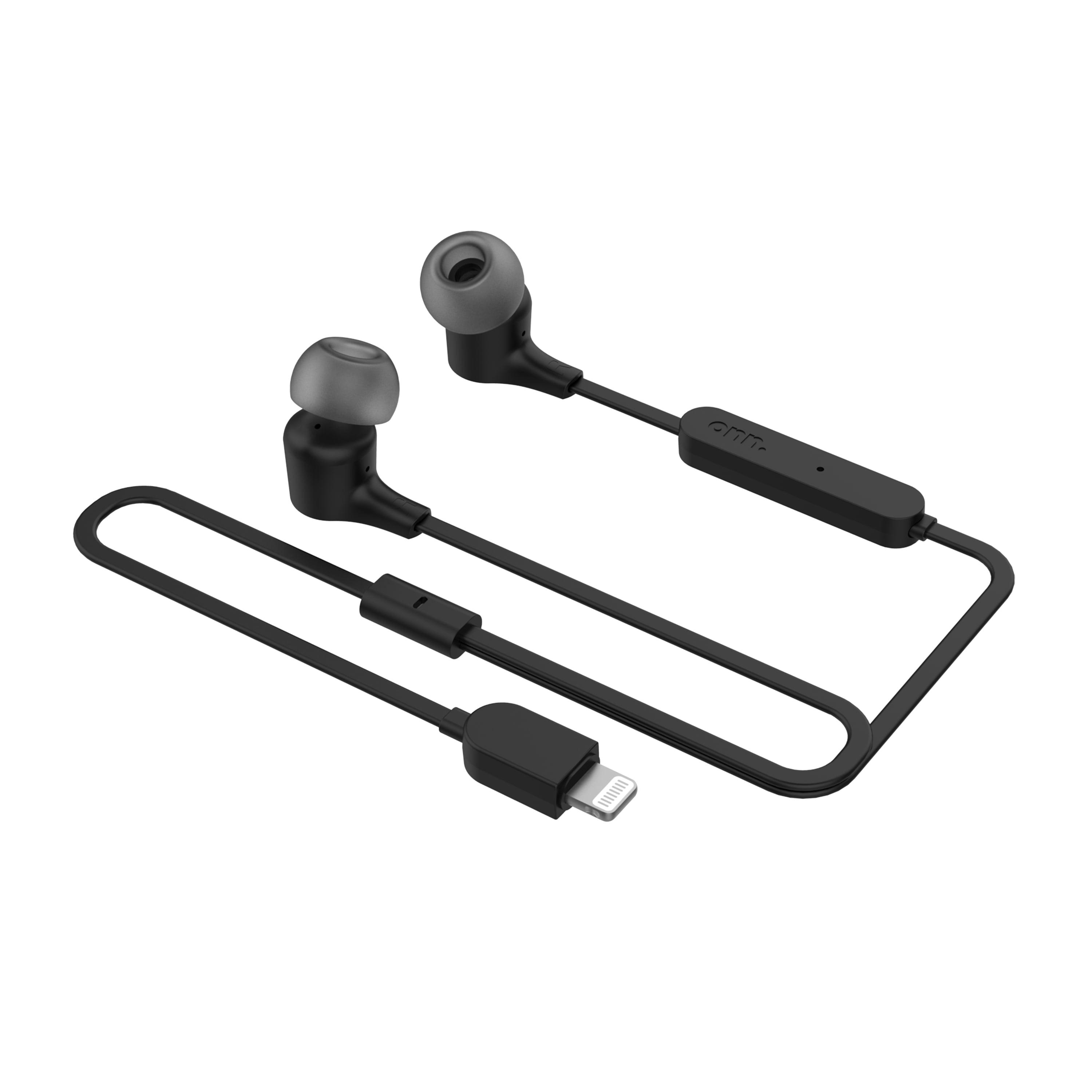 onn. In-ear Earphones with Microphone and Lightning Connector, Black