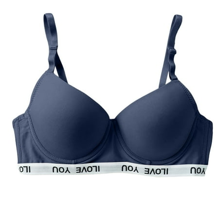 OJSFQUFP Plunge Bras for Women Blue Women s Comfortable and Fashionable Large Chest Show Small Lace Thin Style Gathering Sexy Neck Adjustment Bra 80