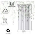 thumbnail image 4 of Stall 36"x72" Watercolor Leaves Flowers Shower Curtain Set with Hooks,Green and Purple with Floral Bathroom Curtain,Modern Minimalist Waterproof Bath Curtains for Bathroom Decor, 4 of 6