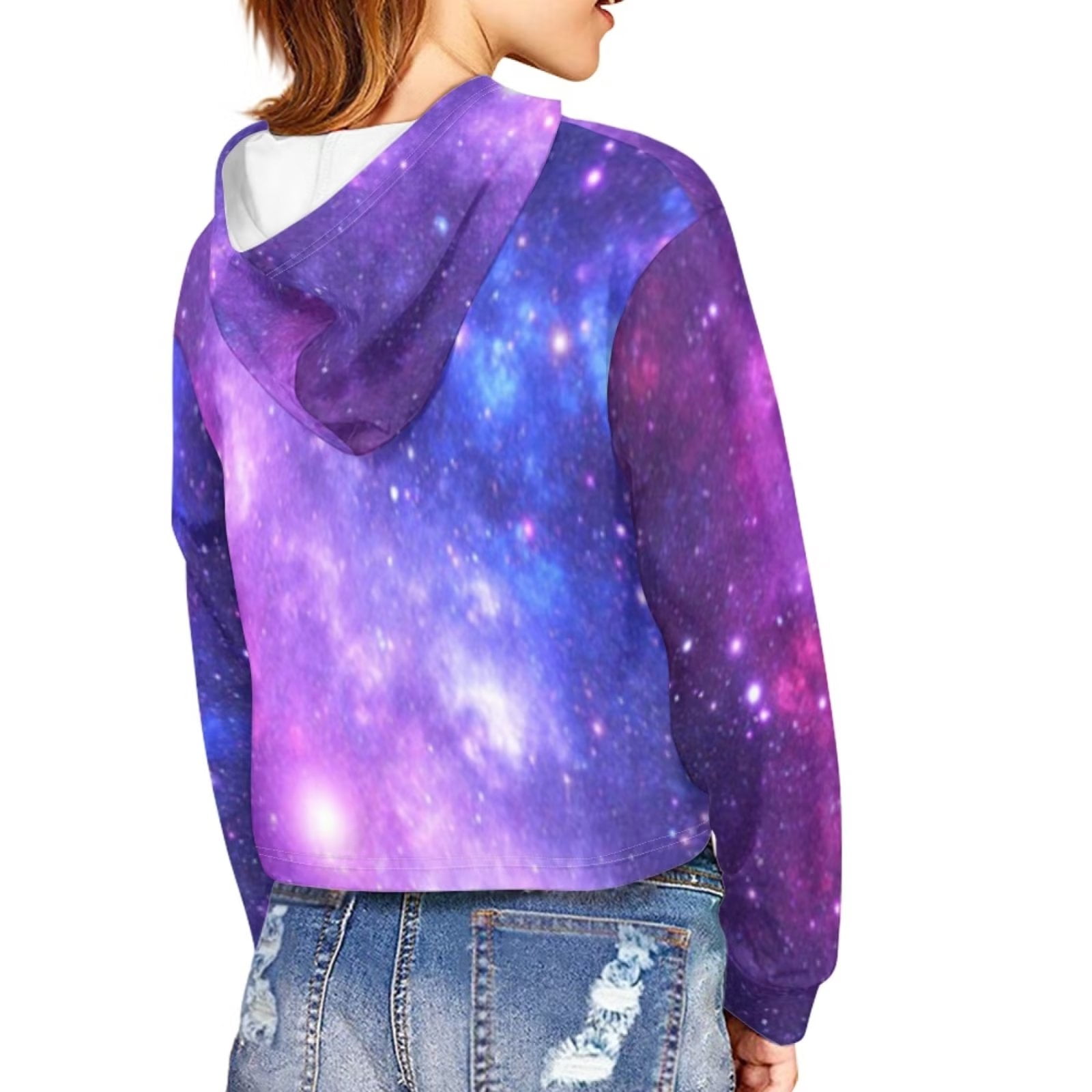 Galaxy crop shop top hoodie
