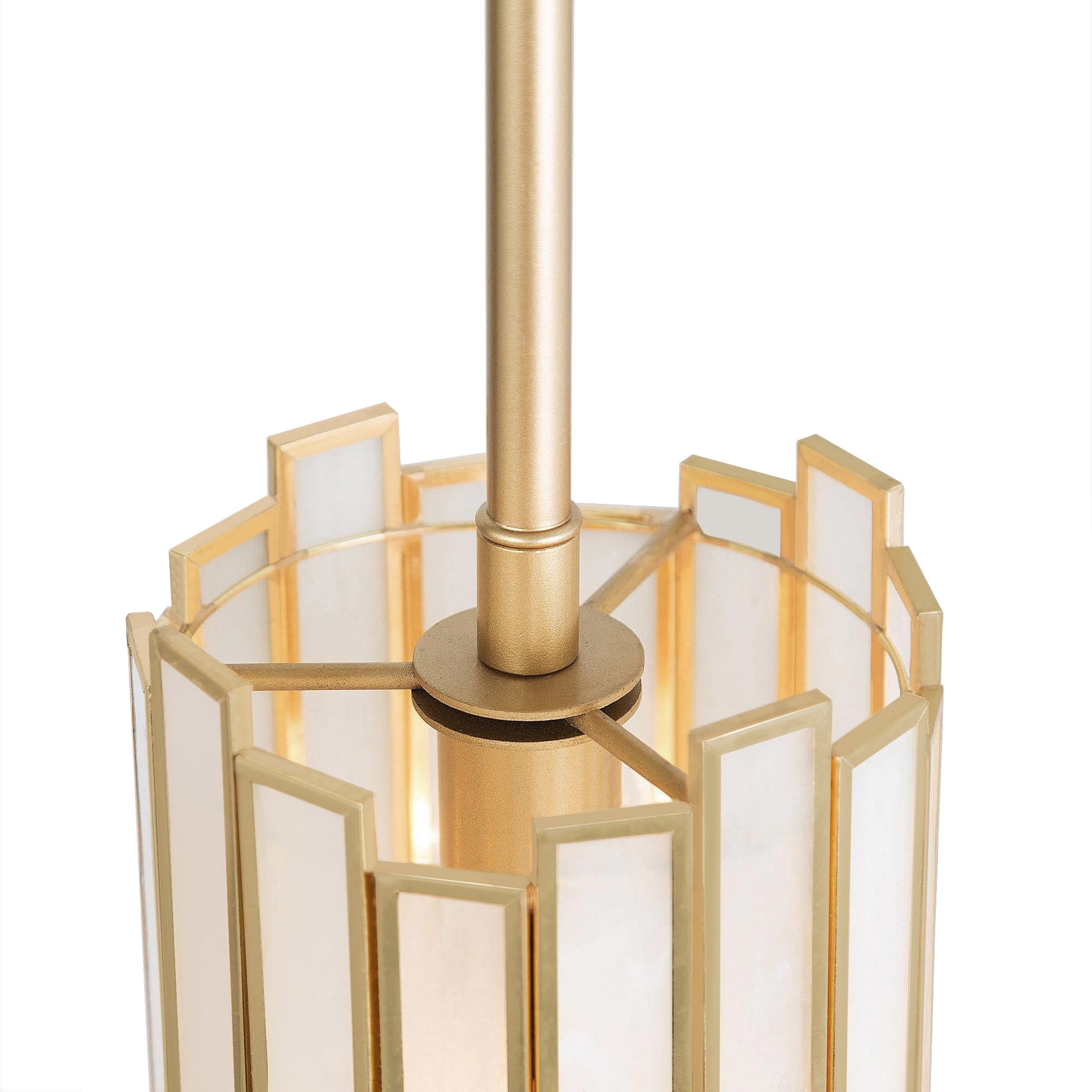 LNC 4-in Gold Art-Glass Cylinder Mini Pendant Light, Adjustable for Kitchen Island & Foyer