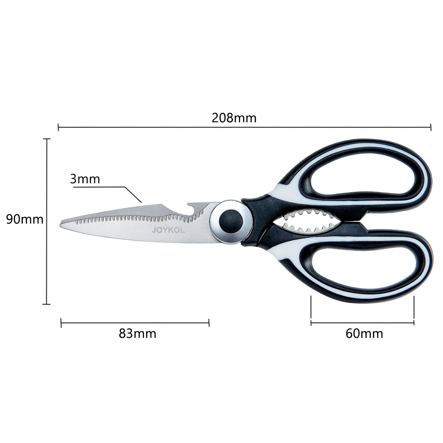 Heavy Duty Kitchen Shears Scissors Multifunction for Chicken Turkeys Poultry  Fish Meat SeafoodNut Cracking Vegetables Fruit Basil Herbs Bottle Opener  BBQ Ultra Sharp Stainless Steel Blade with Cover 