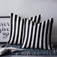 thumbnail image 2 of 14x14 Pillow Covers Set of 2, Simple Black White Stripes Throw Pillow Covers Decorative Couch Cushion Case, Modern Stripes Microfiber Square Pillowcases for Bedroom Car Living Room, 2 of 7
