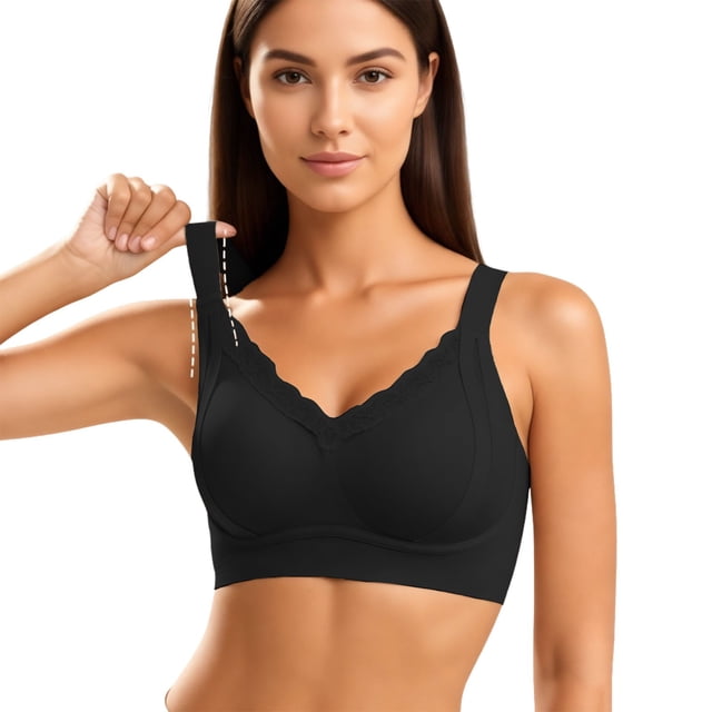 Soft Jelly Support Full Coverage Wireless Bra for Everyday Comfort and Subtle Lift with Side Wider Bands and Seamless Design