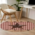 thumbnail image 5 of Country Star Farm Round Area Rug 4 FT, Non Slip Indoor Outdoor Rug, Farmhouse Plaid Texas Vintage Fruit Washable Soft Circular Carpet Non-Shedding Floor Mat for Coffee Table Nursery Foyer Balcony, 5 of 9