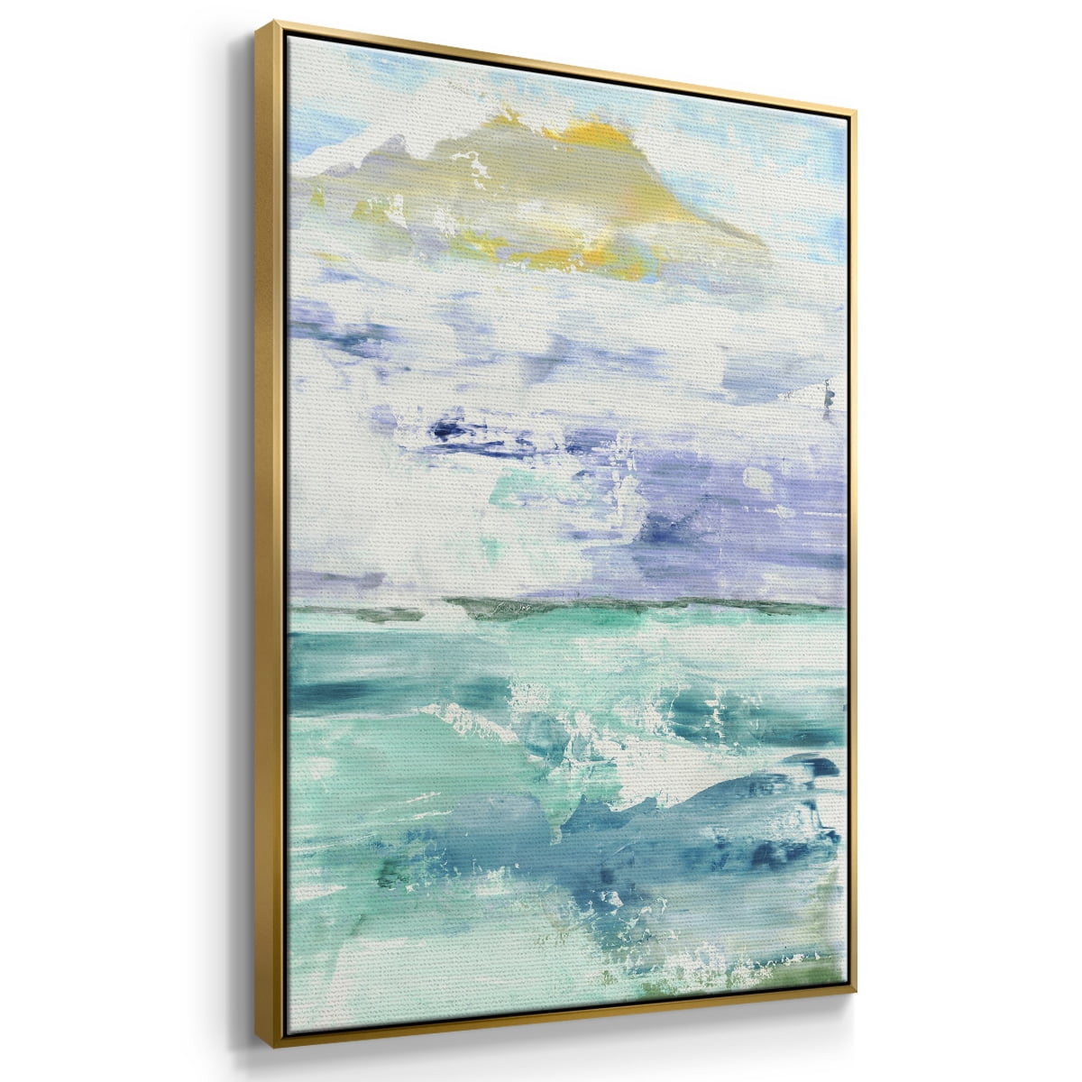 Fantasy Seascape Framed Premium Gallery Wrapped Canvas - Ready to Hang - 27 x 41 - Gold Floating Frame