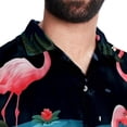 thumbnail image 5 of Flamingo Tropical Rainforest Men's Short Sleeve Beach Shirts Button Down Poplin Casual Printed Summer Unisex, 5 of 6
