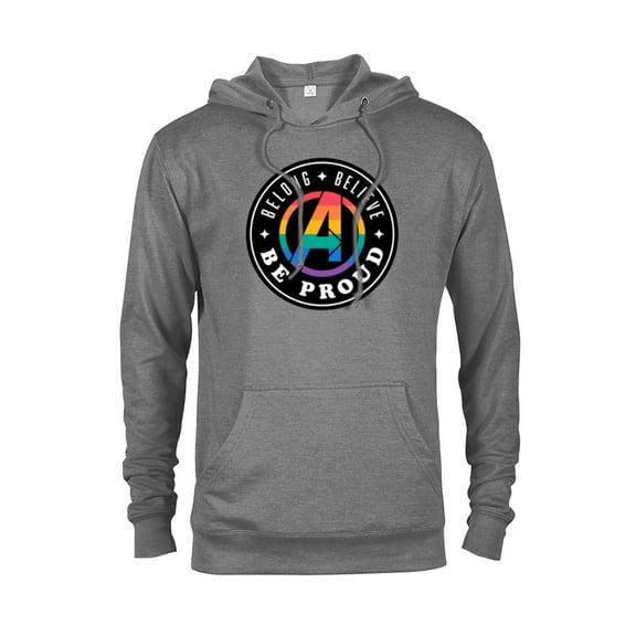 Marvel Pride Rainbow Avengers Logo Belong Believe Be Proud - Pullover Hoodie for Adults - Customized-Graphite Heather