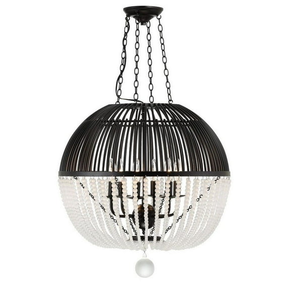 Six Light Chandelier in Traditional and Contemporary Style 21 inches Wide By 22.5 inches High-Matte Black Finish Bailey Street Home 49-Bel-4611375