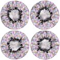 thumbnail image 2 of Shower Caps,Purple Cartoon Unicorn Rainbow Pattern Waterproof Shower Cap for Women 4 Pieces,Double Reusable Hair Cover for Shower PEVA Elastic Stretch Hem, 2 of 7