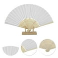 thumbnail image 3 of Unique Bargains Portable DIY 7-Inch Blank Folding Fan 1 Pc White, 3 of 5
