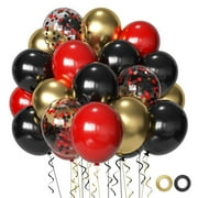 Black and PresNok Gold Party Balloons, Black and Latex Balloons 50 Pcs 12 inch Black Confetti Balloons For Graduation Hollywood Casino Wedding Birthday Gender Reveal Baby Shower Decoration
