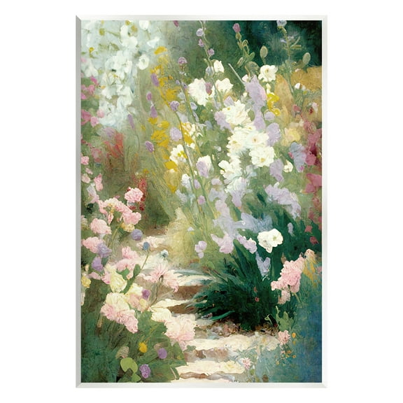 Stupell Industries Garden Flower Path Botanical & Floral Painting Unframed Art Print Wall Art, 10 x 15