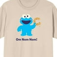 thumbnail image 2 of Sesame Street Cookie Monster Om Nom Nom Crew Neck Short Sleeve Beige Women's T-shirt-Small, 2 of 3