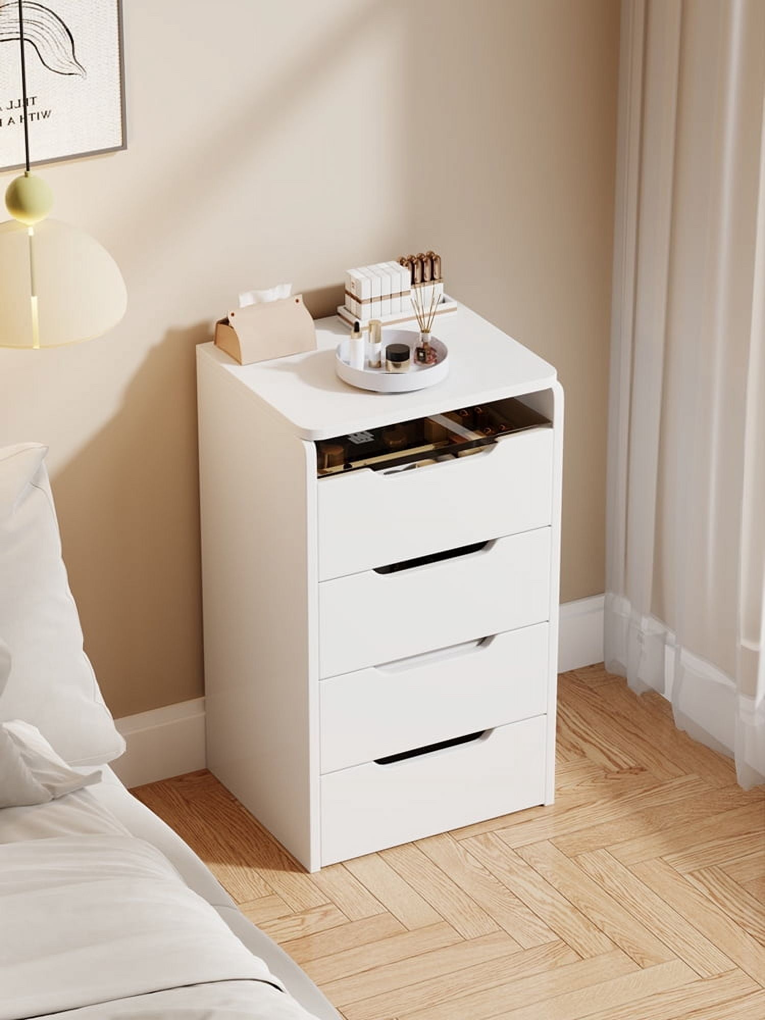 3 in 1 Vanity Desk with Mirror,Make Up Vanity Set with Glass Desktop Cushioned Tool,Dressing Table for Bedroom White