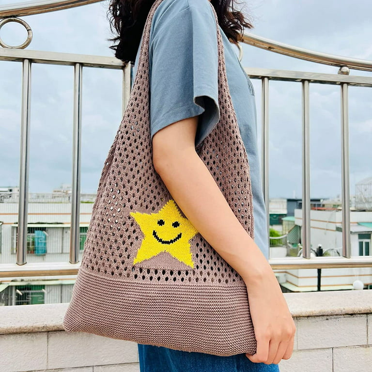 Wholesale Beach Hobo Knitted Fashion Shopping Woven Shoulder Fairy Grunge  Aesthetic Tote Bag for Women From m.