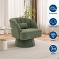 thumbnail image 4 of GARVEE 2PCS 360° Swivel Barrel Accent Chair,Ultra-Plush PU Upholstered Round Armchair with Back,Green, 4 of 7