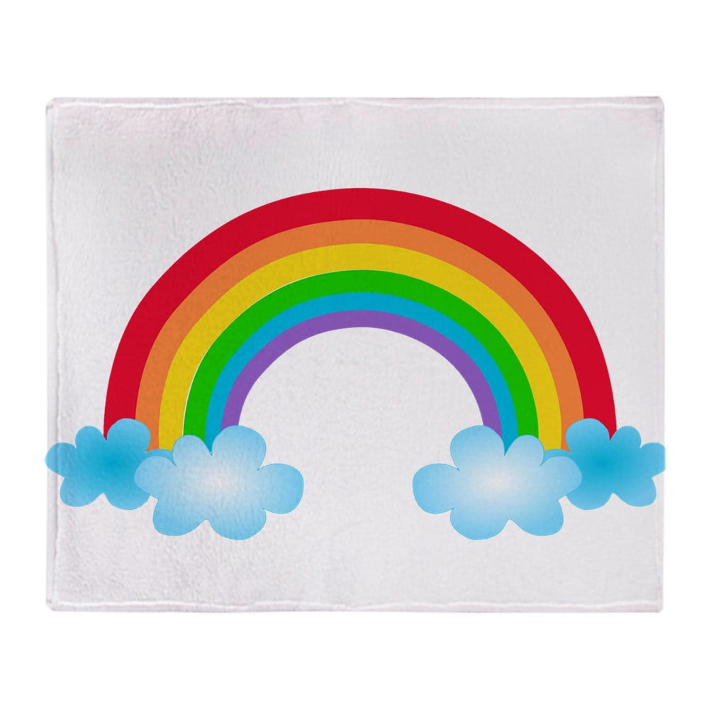 CafePress Rainbow & Clouds Soft Fleece Throw Blanket, 50"x60
