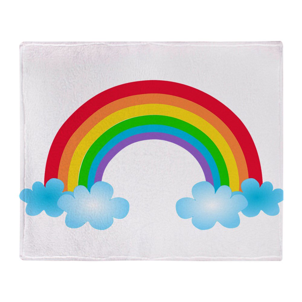CafePress Rainbow & Clouds Soft Fleece Throw Blanket, 50"x60