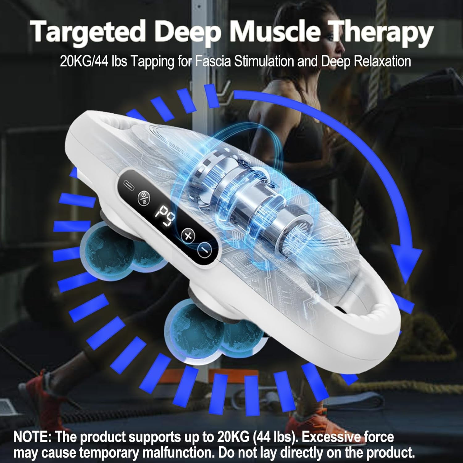 6 Head Massage Gun Deep Tissue with 9 Levels & 9 Modes, Professional Electric Massager Tool for Legs, Arms, Waist, Back - Full Body Muscle , Ideal Gifts for Women, Men, Mom, and Dad