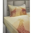 thumbnail image 2 of Ambesonne Orange Fitted & Top Sheet Set with Sham, Tropic Giraffes, Orange, 2 of 4