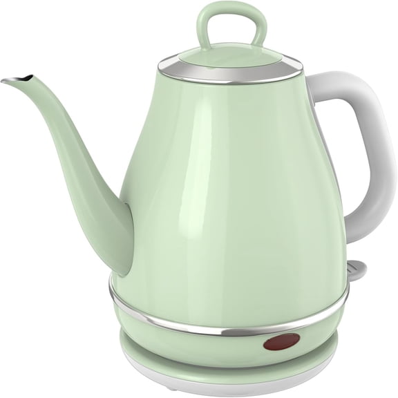 Electric Gooseneck Kettle, 1L 1500WFast Boil, 100% Stainless Steel  Pour-Over Coffee & Tea Kettle,Water Boiler with Auto Shut & Boil-Dry Protectio,Green