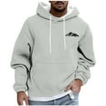 thumbnail image 3 of DODADAWANJ Solid Color Hoodie for Men Drop Shoulder Pullover Hoodies Big and Tall Hooded Sweatshirt for Daily Casual Camping XXL, 3 of 6