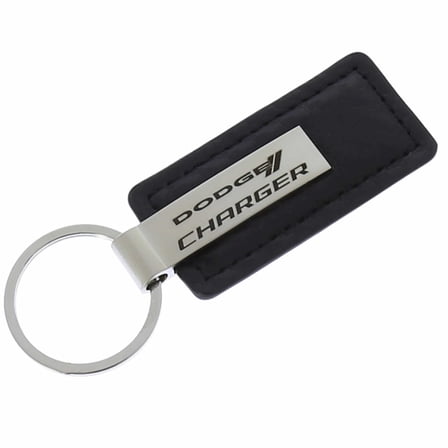 AutoGold Dodge Charger Black CF Carbon Fiber Leather Key Chain Ring Tag Fob Lanyard Metal KC1550.CHG