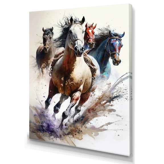 Designart Herd Of Horses Running I Canvas Wall Art