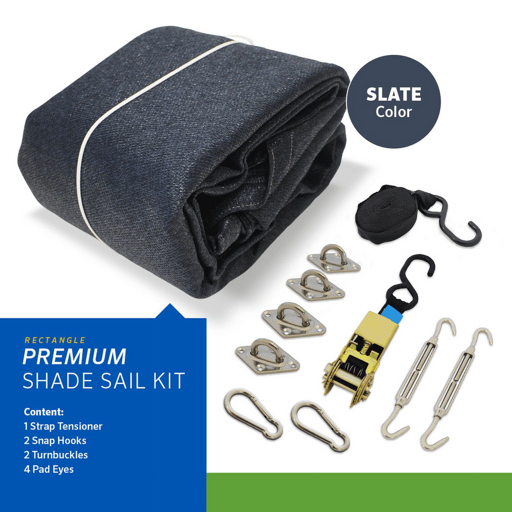 Coolaroo Premium Rectangle Kit 95%; 16'5"x9'11"; Slate