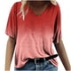 thumbnail image 2 of ICHUANYI Clearance Women's Fashion Printing Casual V-neck Short Sleeve Loose T-shirt Tops(Red, XXL) ICHUANYI WER2023081114704, 2 of 4