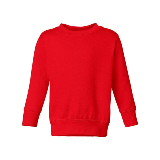 Rabbit Skins Toddler Boy Girl Fleece Long Sleeve Pullover Sweatshirt, 2T, Red