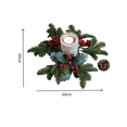 thumbnail image 4 of JIAYUEZHAO 2pcs Christmas Candle Rings,Artificial Red Berries and Pinecones Christmas Candle Wreath, for Table Centerpiece Decoration Wedding Holiday, Decor for Christmas, 4 of 9