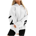 thumbnail image 1 of Fashiona Sudadera con capucha y estampado de letras para mujer, 1 of 6