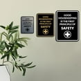 thumbnail image 3 of Signs ByLITA Portrait Round Good Housekeeping Is The First Principle Of Safety Door or Wall Sign Easy Installation | Health And Safety | Building And Danger Sign (Black /Gold) - Small, 3 of 9