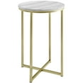 thumbnail image 1 of Melissa 16" Table Ronde Glam en Faux Gris Veiné Marbre/or, 1 of 6