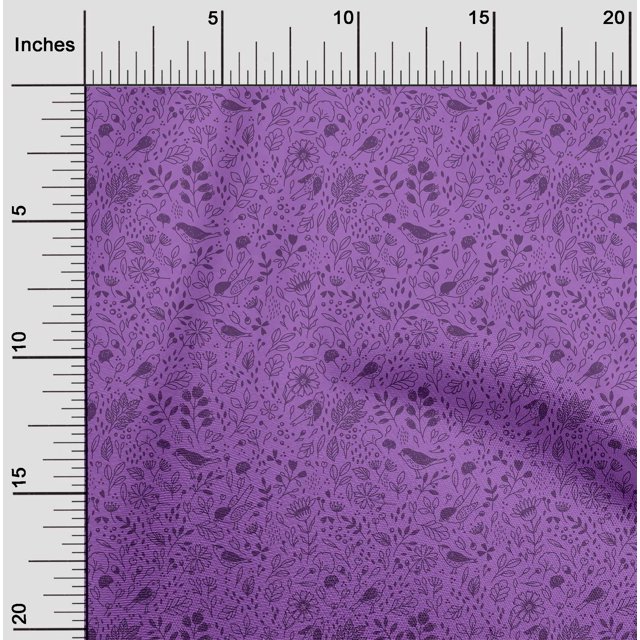 oneOone Cotton Cambric Purple Fabric Florals Sewing Material Print Fabric By The Yard 42 Inch Wide