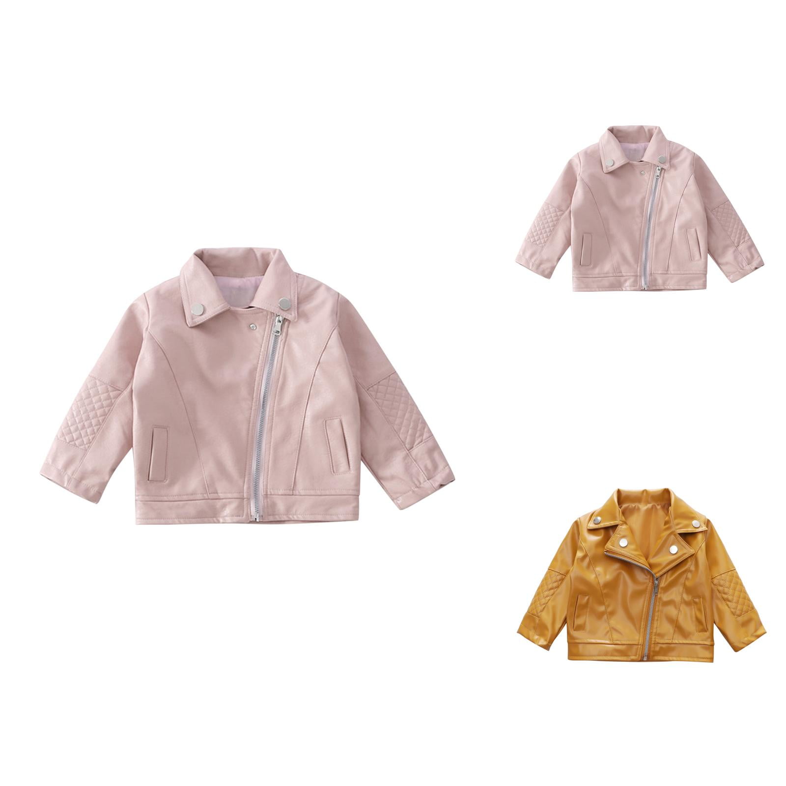 Kids Jacket Girls Coats Short Baby Outwear Turn Down Jacket Coat Kids Autumn Winter Leather Clothes Girls Toddler Girls Coat&jacket
