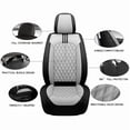 thumbnail image 3 of Car Seat Covers Full Set Fit for Nissan Murano 2003-2026, Premium Faux Leather Waterproof Breathable Anti‑Slip Seat Protectors, Black&Gray, 3 of 7