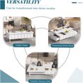 thumbnail image 5 of JERFIT White Lift-Top Coffee Table with Storage, 3-in-1 Convertible Folding Desk & Dining Table with 2 Drawers for Small Space Living Room, 5 of 10