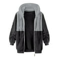 thumbnail image 3 of GrmtClth Mens Fleece Jacket Fashion Fuzzy Sherpa Full-Zip Hoodie Comfy Midweight Hooded Jacket Coats Long Sleeve Winter Thermal Outerwear 2025 Fall Winter Gray XL, 3 of 6