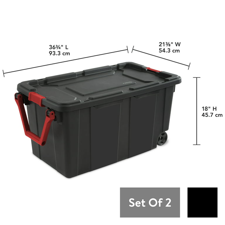 Heavy Duty Plastic Industrial Storage Bin Tote Box Container Organizer Set  of 4
