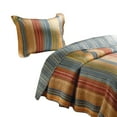 thumbnail image 3 of Huascaran 2 Piece Fabric Twin Size Quilt Set with Channel Stitching, Multicolor- Saltoro Sherpi, 3 of 6